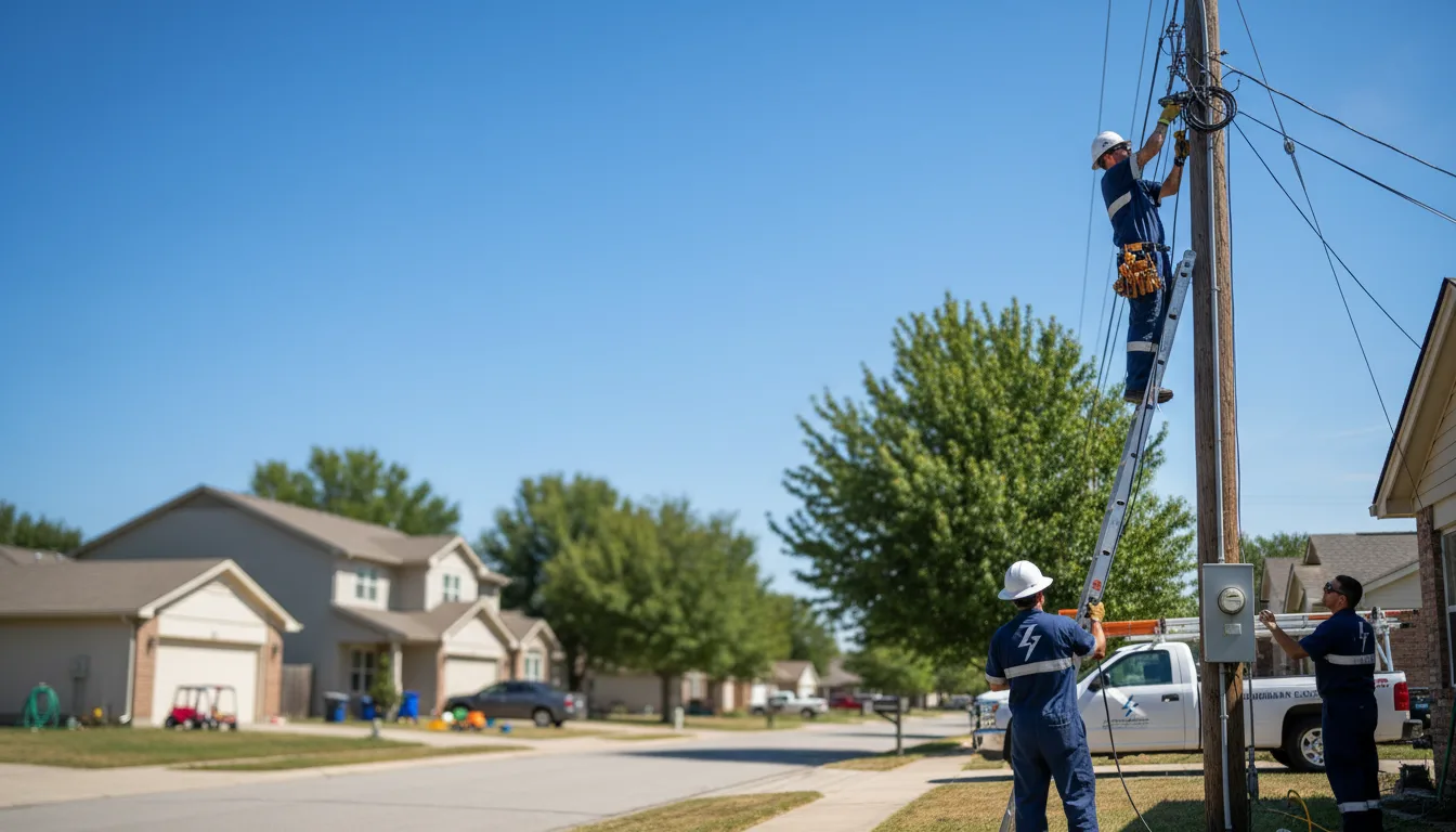 Residential electrician providing installation services in Hubbard, TX